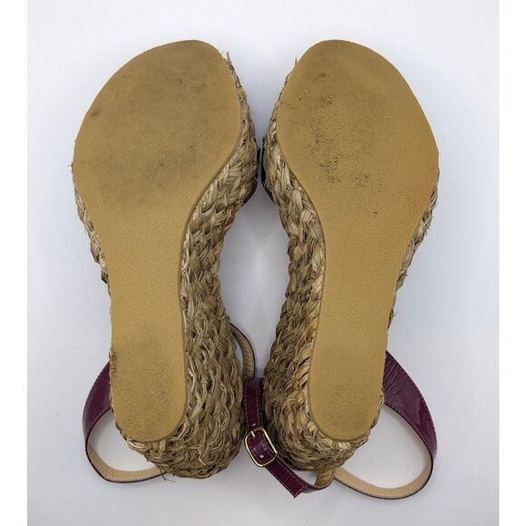 Women's LK Bennett Espadrille Rope Wedge Heels Purple US Sz 8 Eu Sz 39 - Picture 5 of 9